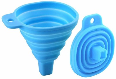 SpendAlone Mini Foldable Rubber Funnel Food Grade Silicone Silicone Funnel(Blue, Purple, Pink, Pack of 1)