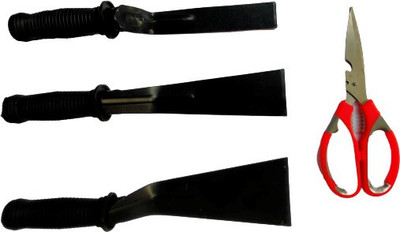 JetFire Khurapi Set of 3, (1 Inch Khurpi, 2 Inch Khurpi, 3 Inch Khurapi) with Garden Scissor Khurapa Set of 3 Garden Tool Kit(4 Tools)