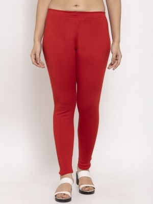 Trend Level Ankle Length Winter Wear Legging(Red, Solid)