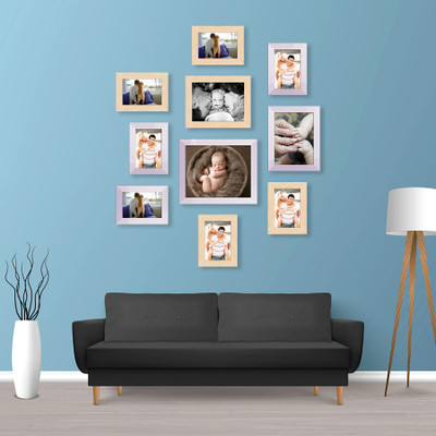 Artzfolio Polymer Wall Photo Frame(Multicolor, 10 Photo(s), 4x6-7pc;6x8-2pc;8x10-1pc;SET OF 10 PCS)