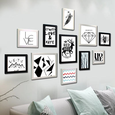 Artzfolio Polymer Wall Photo Frame(Multicolor, 11 Photo(s), 4x6-8pc;6x6-2pc;6x10-1pc;SET OF 11 PCS)