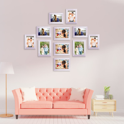 Artzfolio Polymer Wall Photo Frame(Multicolor, 11 Photo(s), 4x6-6pc;5x7-5pc;SET OF 11 PCS)