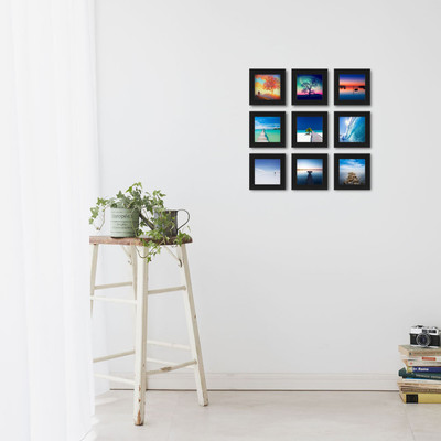 Artzfolio Polymer Wall Photo Frame(Multicolor, 9 Photo(s), 6x6inch;SET OF 9 PCS)