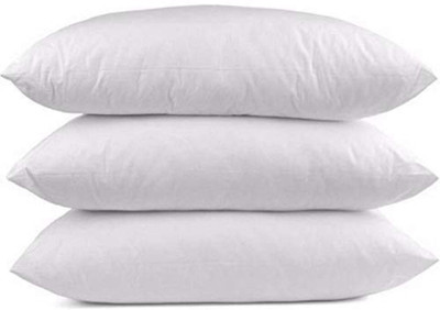 VJSTAR Polyester Fibre Solid Sleeping Pillow Pack of 3(White)