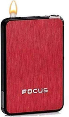 FITUP Ultra thin Automatic Ejection Cigarette Case With Lighter Build In Gas Lighter Automatic Popup Cigarette Box Holder Inside Cigarette Pocket Lighter(Red)