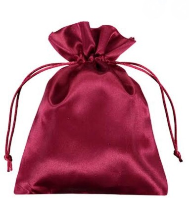 IBDA (Pack of 07) Maroon Silk Gift Pouches,HandCrafted HandBags, Elegant and Attractive, Potli / Pouches, Draw String Bags/Batua. (Limited Edition). Potli(Pack of 7)