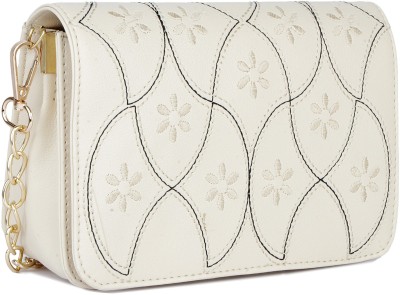 SPOTIC White Sling Bag SPT-WOMEN-PU-SLING-028-CREAM