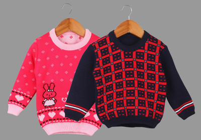 Fit N Fame Woven Round Neck Casual Baby Boys & Baby Girls Multicolor Sweater