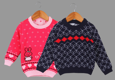 Fit N Fame Woven Round Neck Casual Baby Boys & Baby Girls Multicolor Sweater
