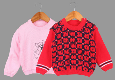 Fit N Fame Woven Round Neck Casual Baby Boys & Baby Girls Multicolor Sweater