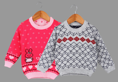 Fit N Fame Woven Round Neck Casual Baby Boys & Baby Girls Multicolor Sweater