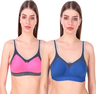 Chirography Women Sports Non Padded Bra(Blue, Pink, Black)