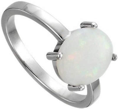 KUNDLI GEMS Fire Opal Stone 6.00 ratti stone Fire opal effective stone Astrological purpose for men & women Stone Opal Silver Plated Ring