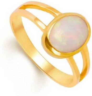 RATAN BAZAAR Fire Opal Ring Natural Fire opal Stone 6.25 carat unhreated & untreated and Astrological Purpose for men & women Stone Opal Gold Plated Ring