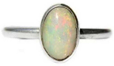 KUNDLI GEMS Fire opal Ring Natural Stone 6.25 carat stone unheated & untreated Lab Certified and Astrological Purpose for men & women Stone Opal Silver Plated Ring