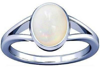 KUNDLI GEMS Stone Opal Silver Plated Ring