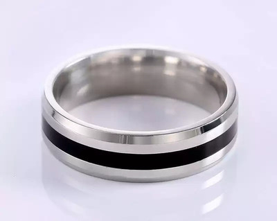 Adore Jewels Exclusive Statement Contemporary & Casual Wear Black & Silver Ring for Men/Women/Boys/Girls/Unisex (1 Pcs) Stainless Steel Ring