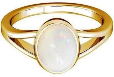 KUNDLI GEMS White Opal stone Ring Natural Opal 6.00 carat stone effective and good quality stone for unisex Stone Opal Gold Plated Ring
