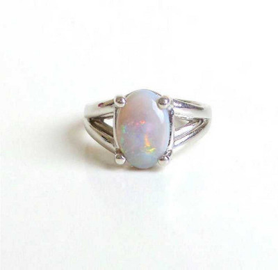 RATAN BAZAAR Stone Opal Silver Plated Ring