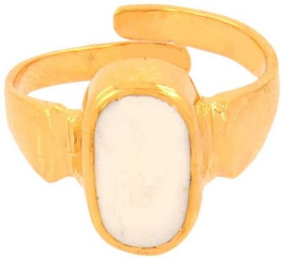 KUNDLI GEMS White opal stone ring Original Precious 6.25 ratti stone Lab certified and Astrological Purpose for men & women Stone Opal Gold Plated Ring