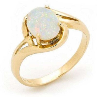 RATAN BAZAAR Fire opal Ring Natural Stone 6.25 carat stone unheated & untreated Lab Certified and Astrological Purpose for men & women Stone Opal Gold Plated Ring