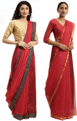 Divastri Solid/Plain Bollywood Art Silk Saree(Multicolor)