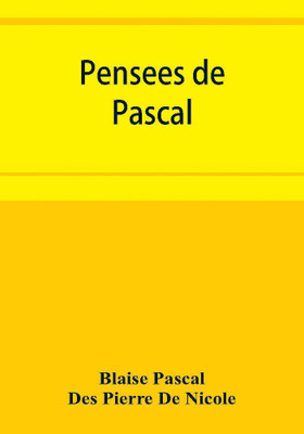 Pensées de Pascal(English, Paperback, Pascal Blaise)