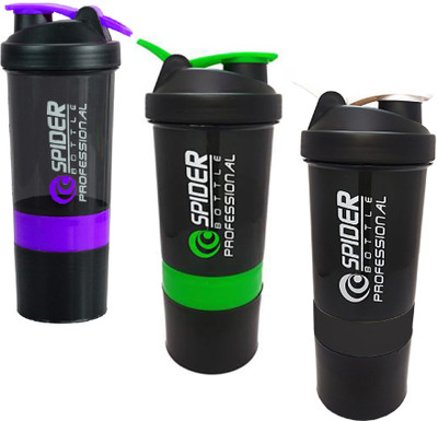 TRUE INDIAN 500 ml Plastic Shaker(Pack of 3, Multicolor)
