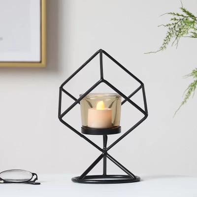 QUACE Iron Tealight Holder(Black, Pack of 1)