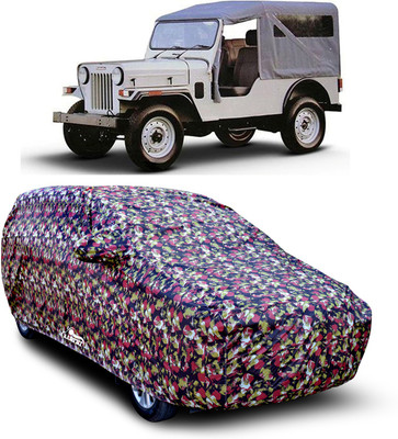 XAFO Car Cover For Mahindra Jeep (With Mirror Pockets)(Multicolor)