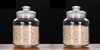 Massive Reckon Glass Utility Container  - 2300 ml(Pack of 2, Clear)