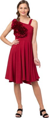 famiss fashion Women A-line Maroon Dress