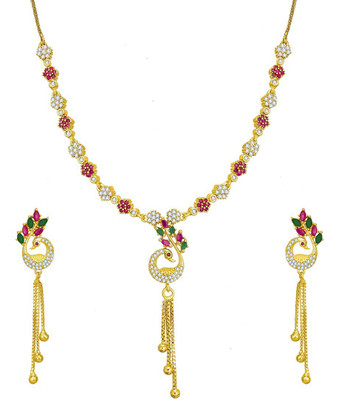 anjni creation Brass Gold Jewellery Set(Pack of 1)
