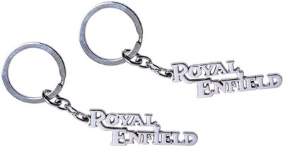 CRAZYGOL Metal Silver Royal Enfield Key Chain Pack of 2 Key Chain