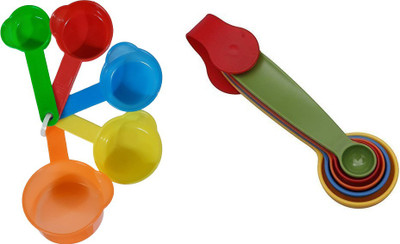 Kreya Enterprise 10PCS Plastic Baking Measurement Measuring Cups and Spoons Set Measuring Cup Set(250 ml)