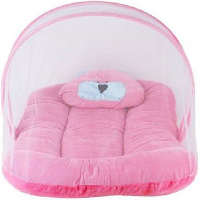 RSKalra Polyester Kids Washable Pink Net Mosquito Net(Pink, Bed Box)