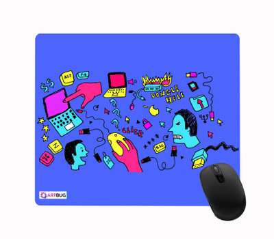 ARTBUG Designer Printed Non-Slip Soft Mouse Pad for Optical/Laser Mouse (23cm x 19cm)- 233 Non Slip Base Mousepad(Multicolor)