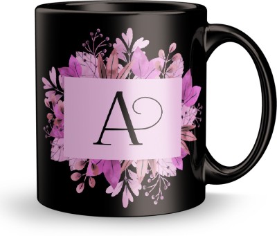 Earnam A Letter Design Printed Gift Ceramic Coffee Mug(320 ml)