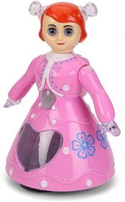 BHADIYADRA EMPIRE Dancing Princess Girl 3D Light Musical Doll(Pink)