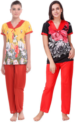KEOTI Women Printed Red Night Suit Set