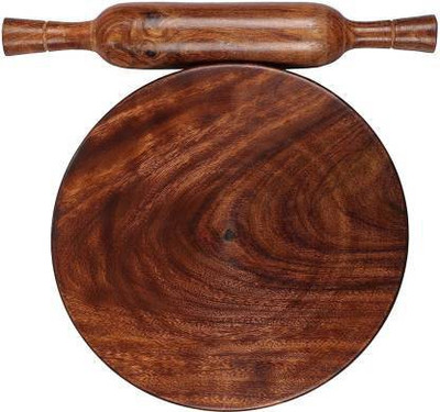 SJM ENTERPRISES Rolling Pin & Board(Brown, Pack of 2)