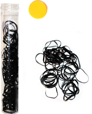 SHD Collectons Thin Elastics Stretchy Hair Tie Ponytailer Multicolo Rubber Band (Black) Pack of 200 Rubber Rubber Band(Pack of 200)
