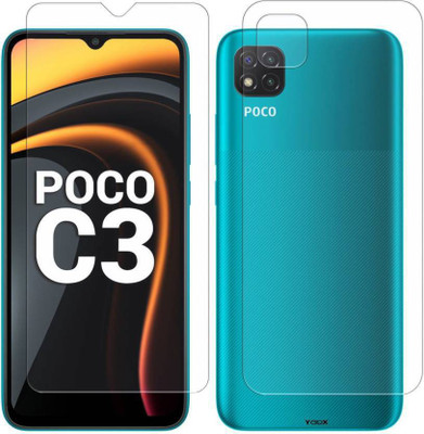 TevarSmart Front and Back Tempered Glass for Redmi Poco C3(Pack of 2)