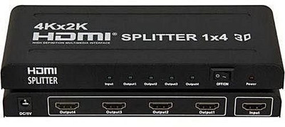 Tobo HDMI Splitter 1x4 1-in-4-out Ultra HD Full HD/3D | 1080P Media Streaming Device(Black)
