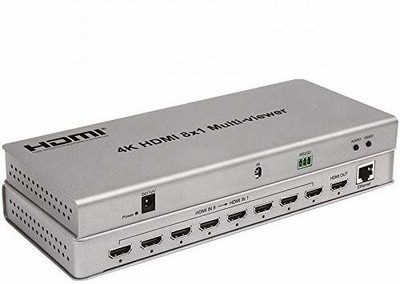 Tobo 4K HDMI 8x1 Multi-View HDMI Switcher 8 in 1 Splitter Display Media Streaming Device(Grey)