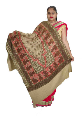 Vrinde Wool Printed Women Shawl(Multicolor)