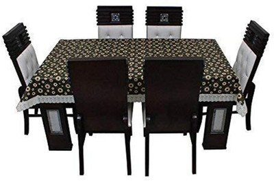 MONKDECOR Geometric 6 Seater Table Cover(Brown, Plastic)