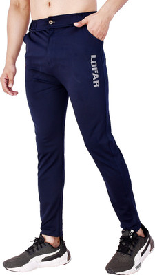 LOFAR Solid Men Blue Track Pants