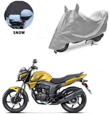 RPSENTTERPR Waterproof Two Wheeler Cover for Honda(CB Trigger, Silver)