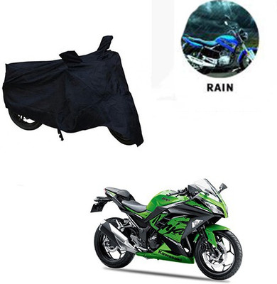 Mdstar Waterproof Two Wheeler Cover for Kawasaki(Ninja 300, Black)